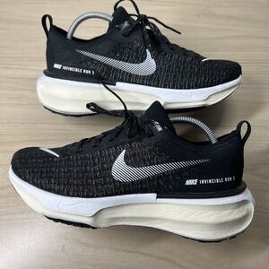 Nike ZoomX Invincible Run 3 Wide Fit Blk/White Mens Size 9 Running Walking Shoes